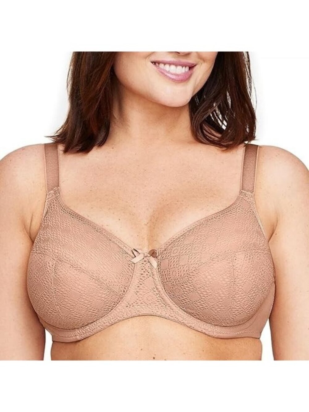 Glamorise Womens Lace Comfort Wonderwire Bra Size 36D Underwire #9855